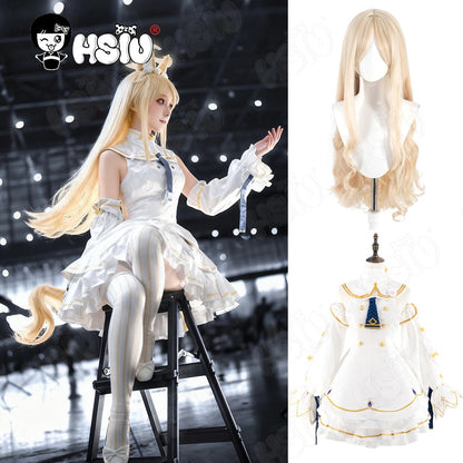 Yurizono Seia Cosplay Clothing Wig Fiber synthetic wig?HSIU ?Full Costume Skirt Set Yellow Long Wig Game Blue Archive cosplay