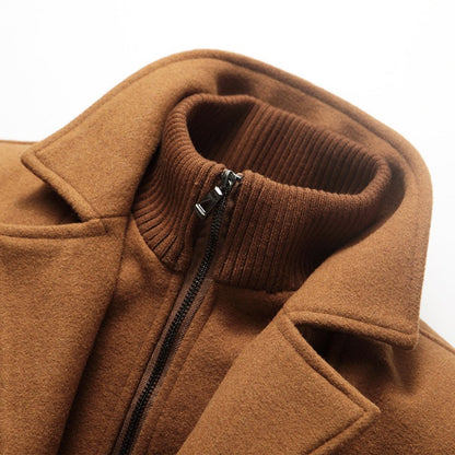 Winter Men's Jacket Oversized Wool Overcoat Solid Warm Pea Coats Thicken Casual Woolen Coat Men Clothing Parka A3F1303