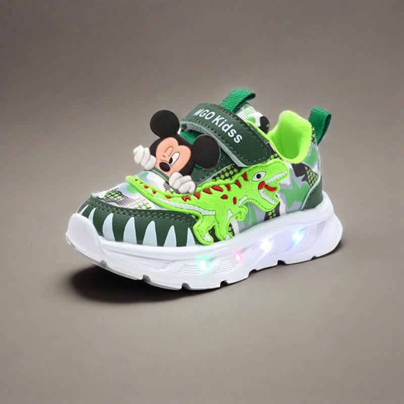 2025 New Disney Boys Led Lighted Shoes Fashion Mickey Children's Casual Sneakers Kids Luminous Shoes Sport Shoes Lighted Shoes