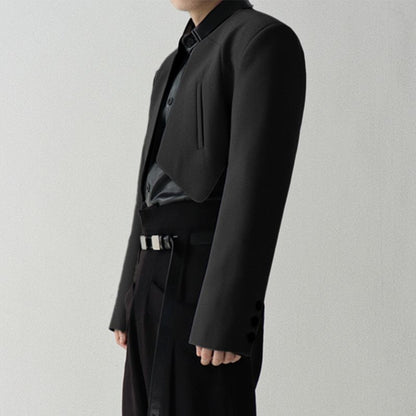 INCERUN Men Blazer Solid Color Open Stitch Long Sleeve Irregular Thin Suits Men 2024 Streetwear Fashion Casual Crop Coats S-5XL