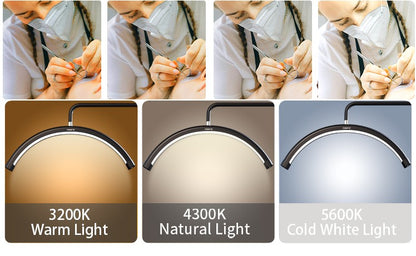 Fosoto 28inch 45w Half-Moon Lamp LED Video Ring Light with Remote Control & Tray Eyelash Extension Salon Professional Lighting