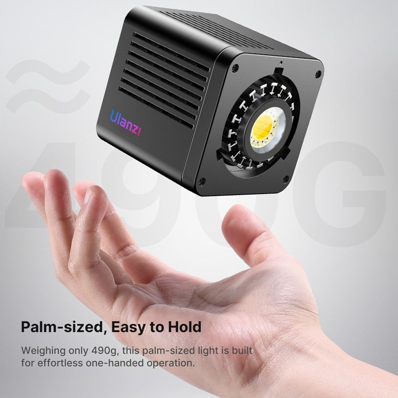 Ulanzi L024 Luz de Vídeo RGB 40W 2500-6500K Bicolor 0-359° Luz COB RGB Mini Montagem Bowens Luz de Preenchimento 3400mAh Luz COB