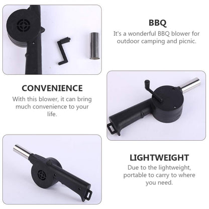 Soprador de Ar Manual para Churrasqueira Ventilador Portátil Mini Fole para Churrasqueira Acessórios de Piquenique Acampamento Ferramentas Manuais para Exterior