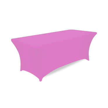 Hot Selling 6ft Trade Show Polyester Tablecloths Waterproof Fitted Stretch Spandex Table Cover Custom Printed Logo for Banquets