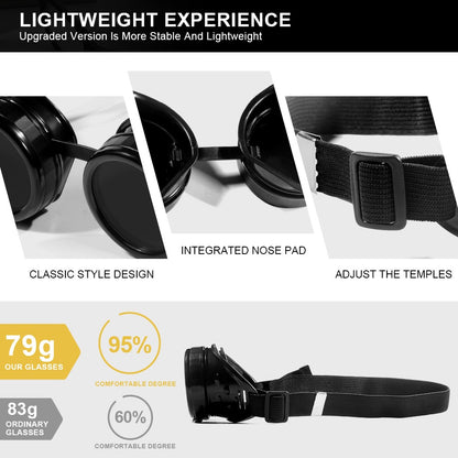 CRIXALIS Cyber Goggles Steampunk Glasses Vintage Retro Welding Punk Gothic Sunglasses For Men For Halloween Glasses Shade UV400