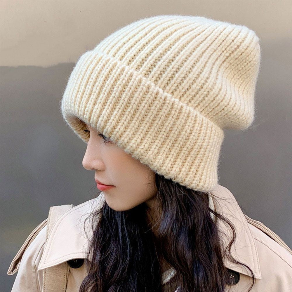 Chapéus de Inverno Quentes da Moda para Mulheres Casual Empilhamento Boné de Malha Gorros Chapéus Masculinos Cor Sólida Hip Hop Unissex Feminino Gorros