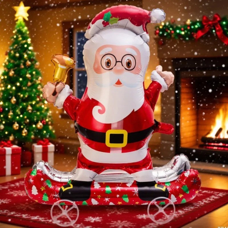 Large Christmas Standing Balloons Christmas Aluminum Film Balloon Santa Claus Snowman Balloon for New Year Xmas Party Home Decor