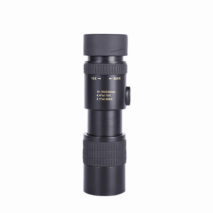 Telescópio Monocular para Uso Externo de Alta Definição, Grande Ampliação, Portátil, Dobrável e com Ampliação Variável 10-300X40