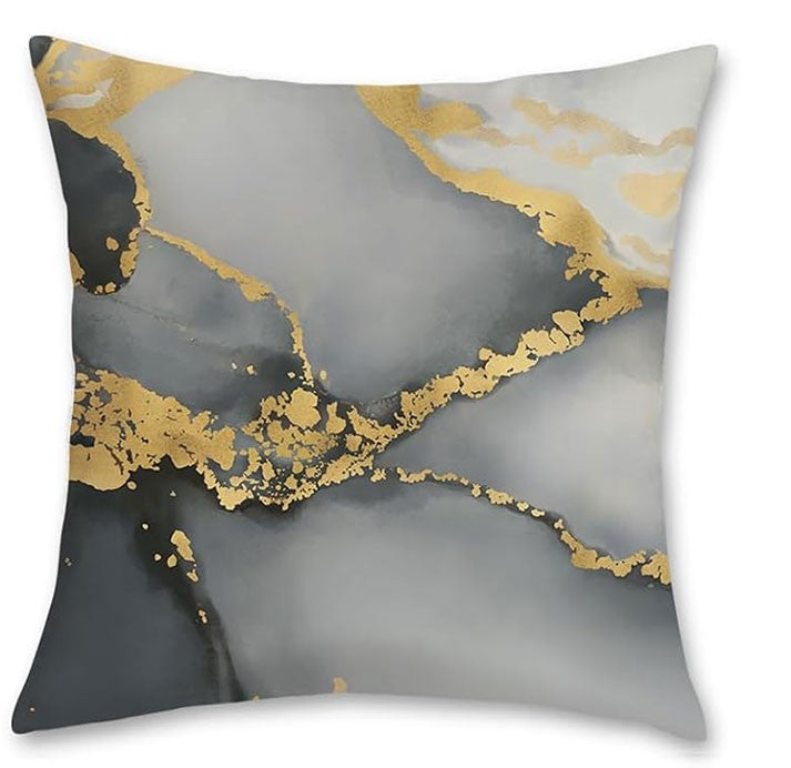 Marble Grey Black Gold Abstract Art Velvet Soft Decorative Cushion Cover Throw Pillow Cases for Sofa Bedroom Living Room Home