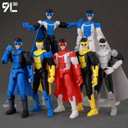 9L3D Impresso Invencível Menino Lucky13 Dummy13 Conquistar LEX Allen Super-heróis Anime Brinquedos Bonecos de Ação Modelo de Manequim Enfeites