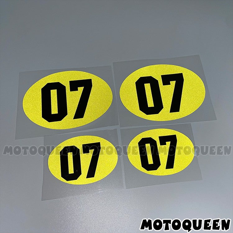 Cafe Racer Number 07 Vintage Motorcycle Decal Oval Fuel Tank Side Cover Fairing Stickers For BMW Suzuki Kawasaki Honda Harley