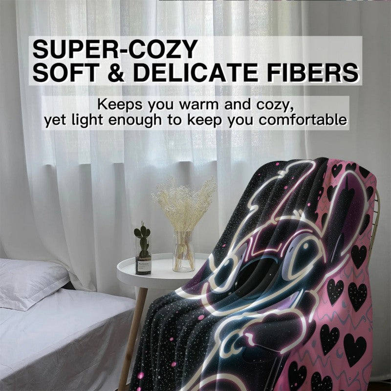 Disney Dream Stitch Print Blanket Multifunctional Flannel Blanket Birthday Gift for Home Outdoor Travel Camping Nap Cover