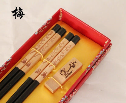 Hashis de madeira 2 pares com descanso características chinesas China Affairs apresenta melhor presente pauzinhos lembrança