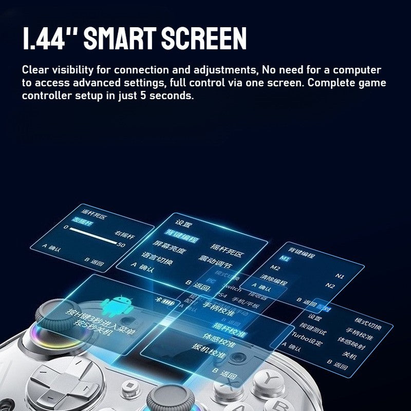GUSGU G7 1.44-inch Smart Screen Wireless Controller 3 Modes for Switch PS4 IOS Android TV PC Tesla Gamepad, Same Product for X01