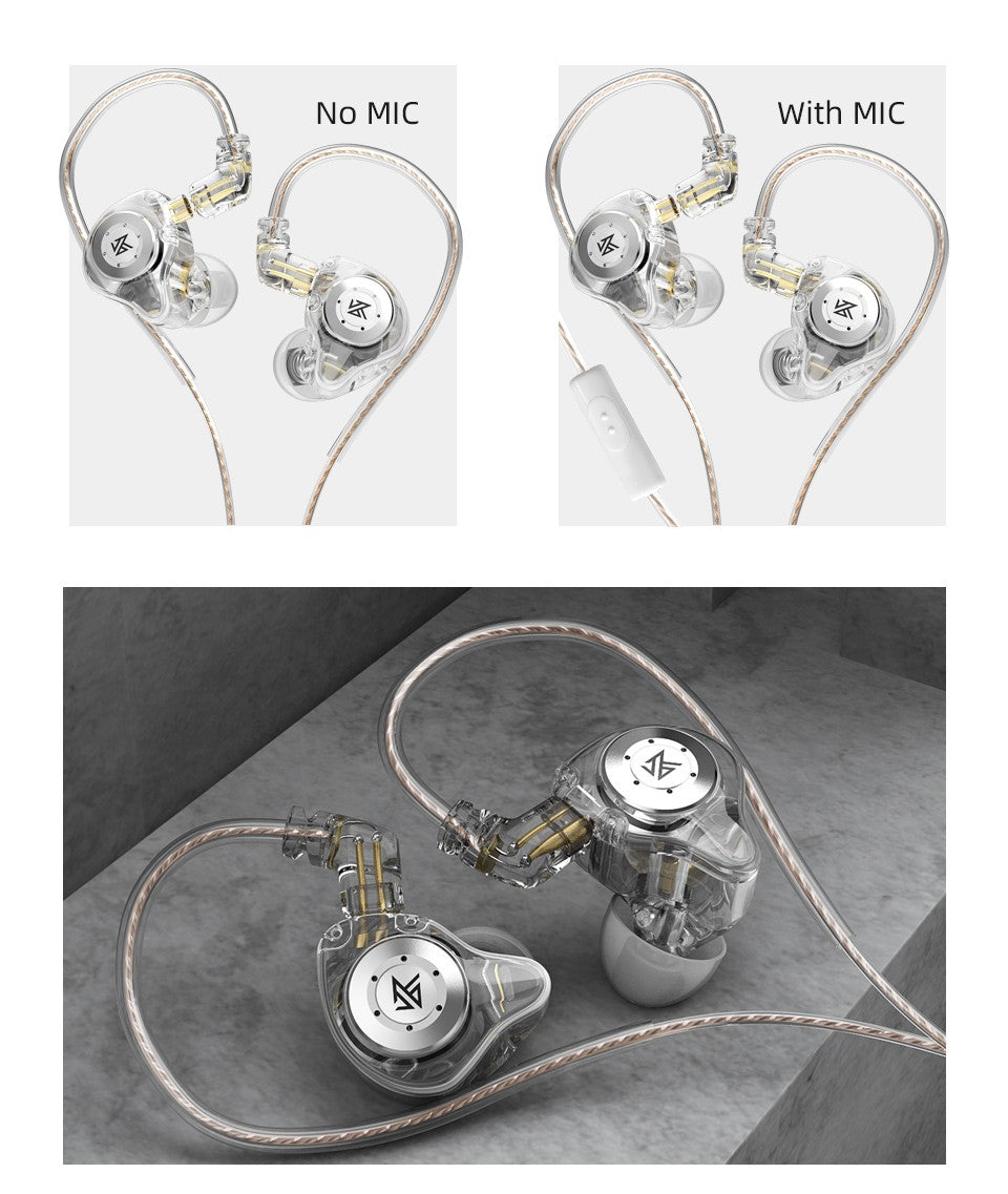 KZ EDX PRO Dynamic Earphones HIFI Bass Earbuds In Ear Monitor Sport Noise Cancelling Headset