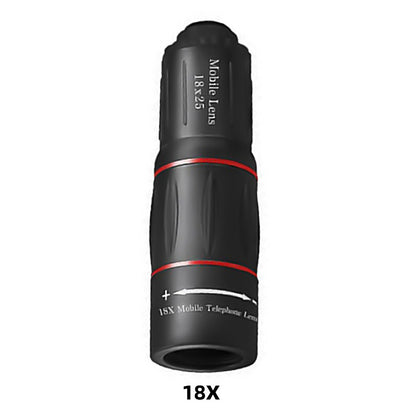 Lente de Telescópio HD 18/28/36X, Lente Teleobjetiva Universal com Zoom para Celular, Lente de Telescópio Óptico para Acampamento, Caça e Esportes