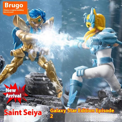 Blokees Saint Seiya Galaxy Versão 2 Bonecos de Ação Camus Hyoga Dohko Milo Shiryu Pegasus Nachi Anime Brinquedos Presentes Infantis