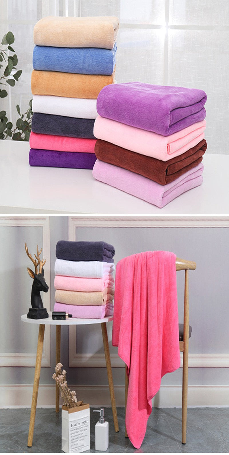 Large size180x200cm thickening beauty salons Bath towels quick drying are soft skin friendly non shedding hotel massage towels