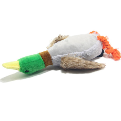 Brinquedo de Pelúcia Fofo de Pato com Som, Bicho de Pelúcia Chiador, Brinquedo para Cão que Limpa os Dentes, Brinquedo de Corda para Roer, Acessórios para Animais de Estimação