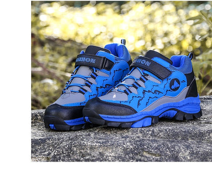 Winter Hiking Shoes Boy Kids Snow Boots Teenagers Children Shoe Walking Climbing Sneakers Leather Waterproof Non-slip Sport Warm
