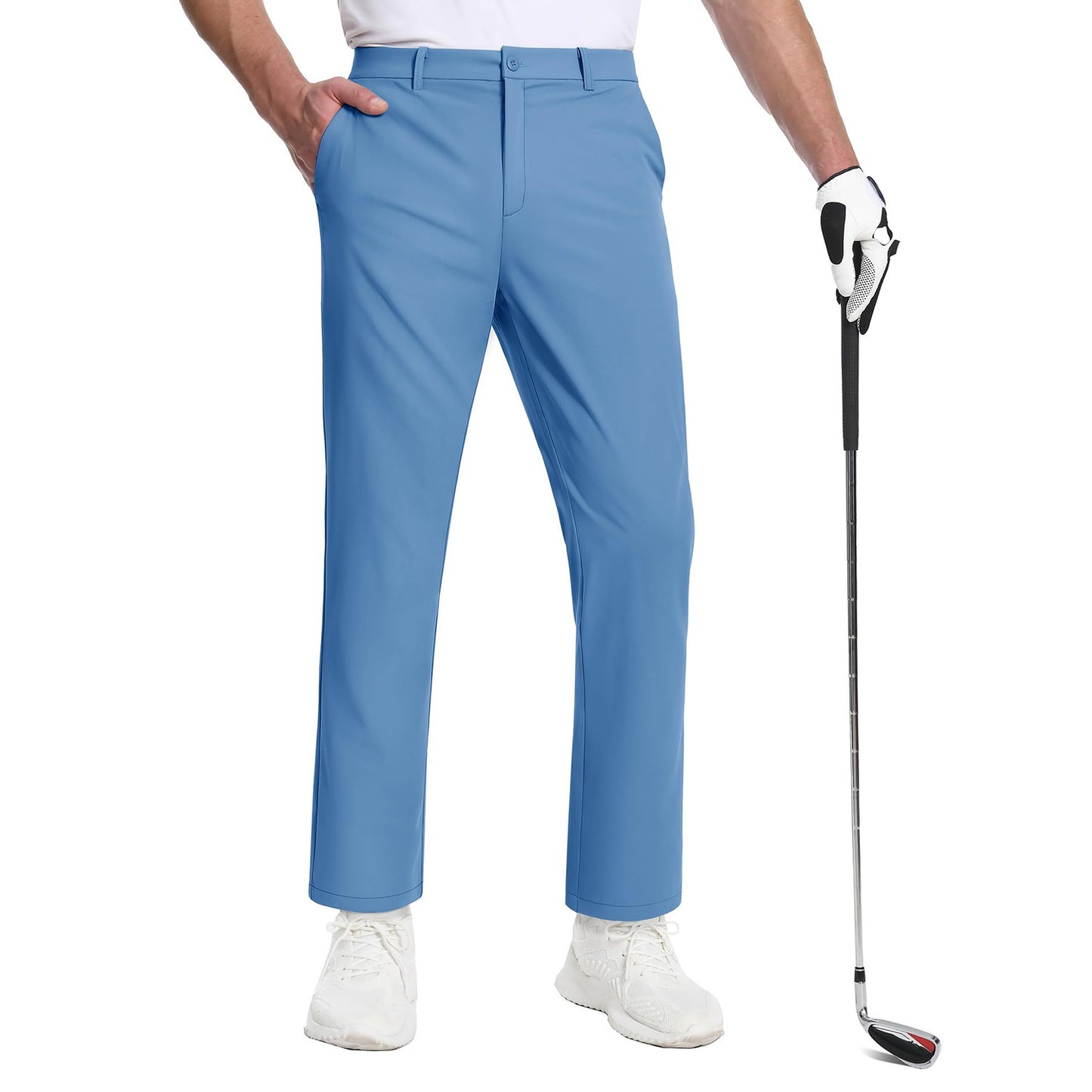 TACVASEN Golf Pants Men Stretch Lightweight Quick Dry Work Pants Waterproof Flat Front Dress Pants with 5 Pockets 30"/32"/34";;VERDADEIRO;;"Dark Grey,40W-32L