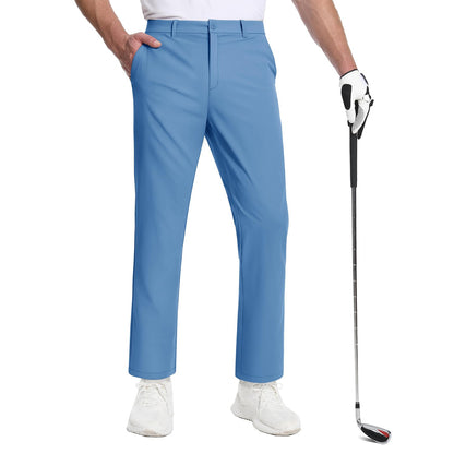 TACVASEN Golf Pants Men Stretch Lightweight Quick Dry Work Pants Waterproof Flat Front Dress Pants with 5 Pockets 30"/32"/34";;VERDADEIRO;;"Dark Grey,40W-32L