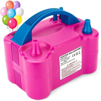 Electric Balloon Pump AC Portable Inflator Double Nozzle High Power Fast Inflation EU Plug Air Pump for Birthday Wedding Party