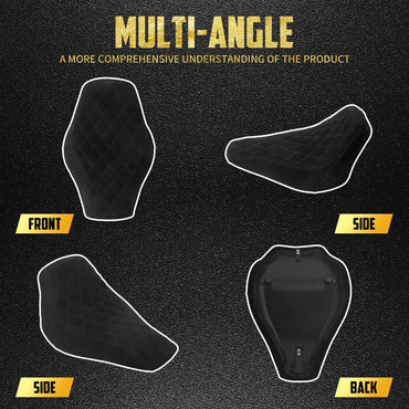 Motorcycle Diamond Driver Solo Seat Front Leather Low Profile Cushion For Harley Softail Breakout FXBR Rocker FXCW 2008-2017