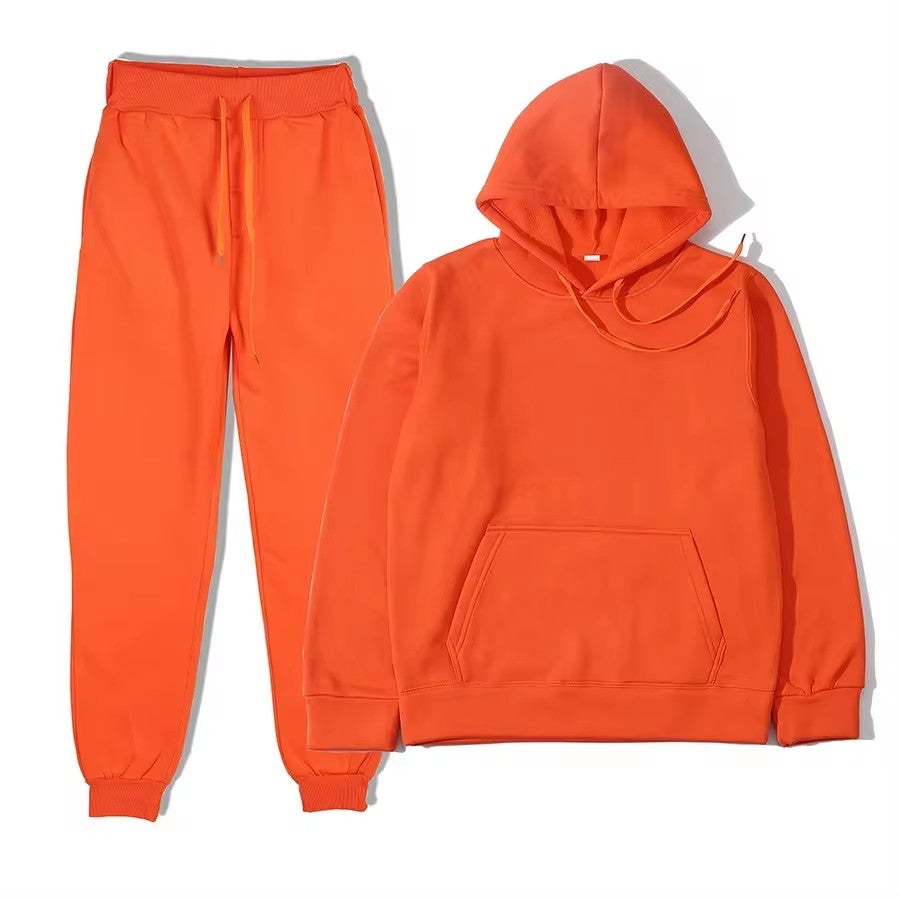 2025 Men's Autumn and Winter New Solid Color Hoodie+pants Two-piece Set Fashionable Casual Sports Set Size S-3XL Men's Tracksuit