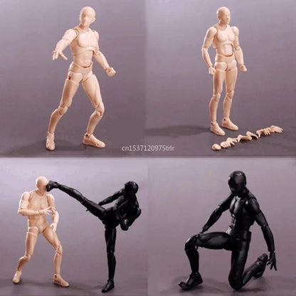 15cm Boneco Colecionável Multiarticulado SHFiguarts BODY KUN / BODY CHAN Versão Cores Cinza/Laranja Figura de Ação em PVC Brinquedos Modelo Colecionáveis