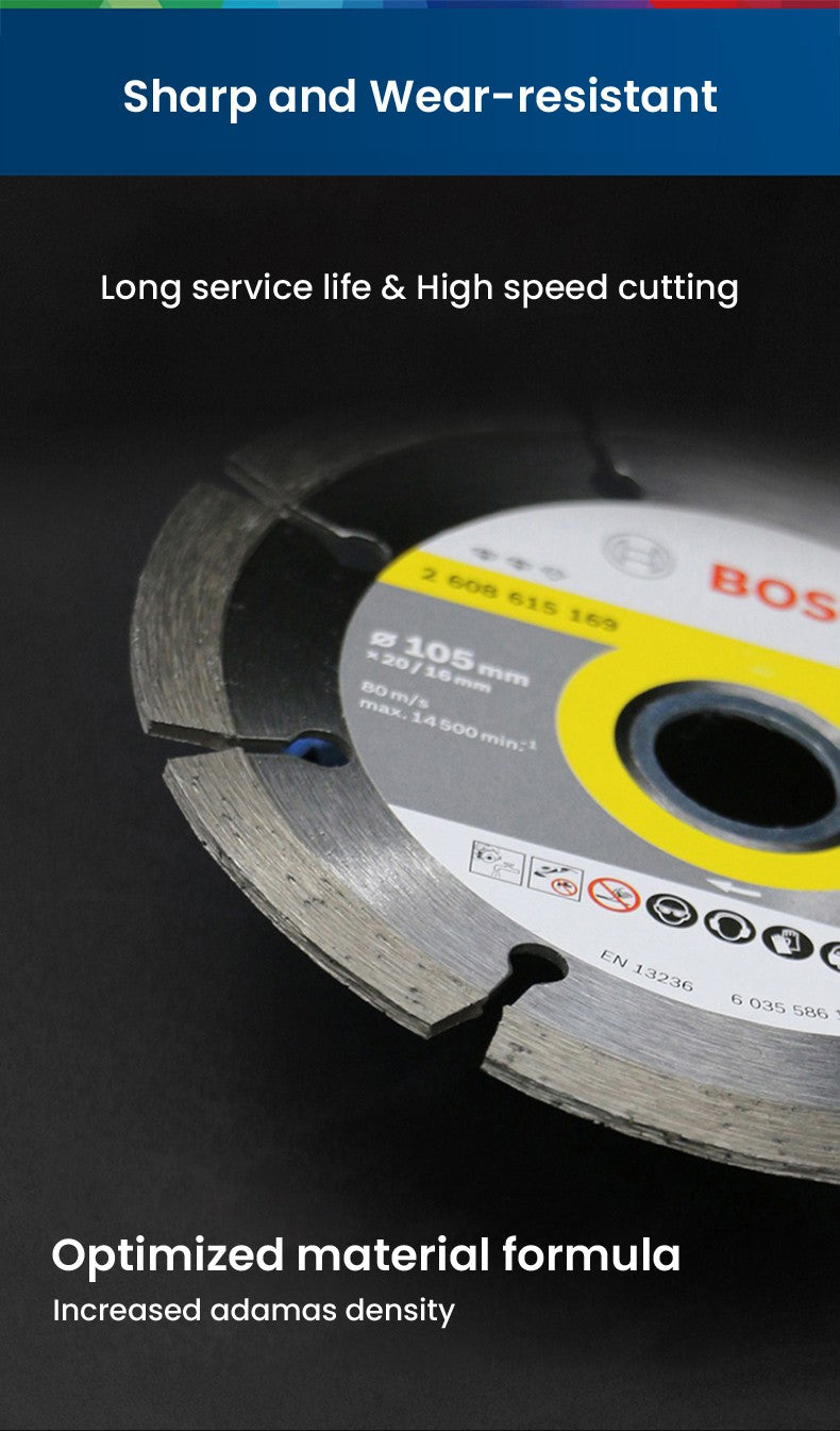 Bosch Discos de Corte Diamantados Universais Lâminas de Serra Circular de Mármore para Cortar Pedra Concreto Reforçado Rodas de 105/110/125/180mm