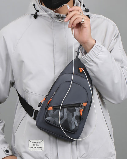 Rilibegan Nylon Men's Chest Bag 2023 New Portable Casual Shoulder Bag Trendy and Unique Design Crossbody Bag