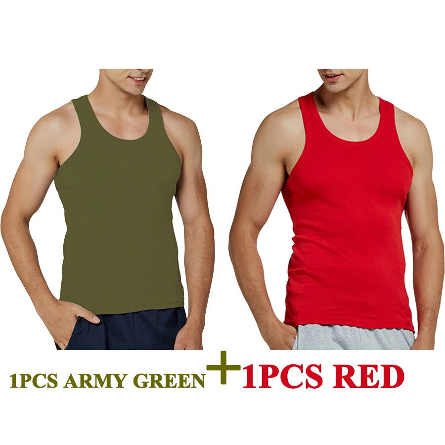 Tank Tops Men New 100% Cotton Solid Vest Mens Slim Casual Breathable Sleeveless