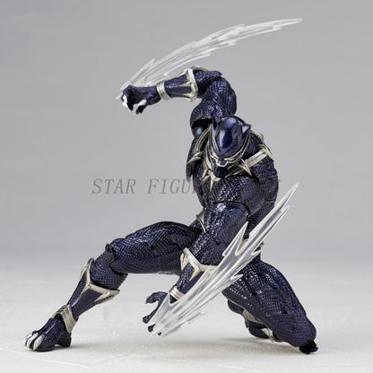 Amazing Yamaguchi Black Panther Action Figure Collection Model 15cm Kaiyodo Revoltech #030 Marvel T Challa Movable Figurine Toys