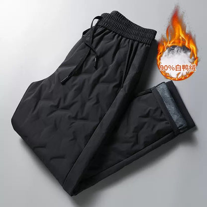 Calças Masculinas de Outono e Inverno, Novas Tendências da Moda, Impermeáveis, Acolchoadas, Quentes, Esportivas Casuais Soltas, Tamanhos Grandes, M-4XL