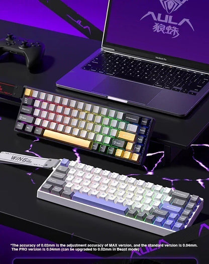Teclado Gamer AULA WIN60/68HE Magnetic Switch 8000Hz Teclado Mecânico Customizável E-sport de Baixa Latência para FPS