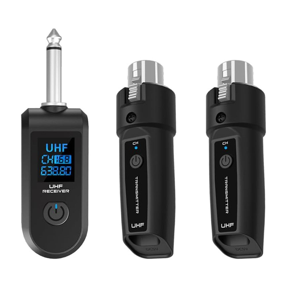 Conversor de Microfone Sem Fio XLR Recarregável Transmissor e Receptor Microfones para Mesa de Áudio Microfone Dinâmico Guitarra Elétrica