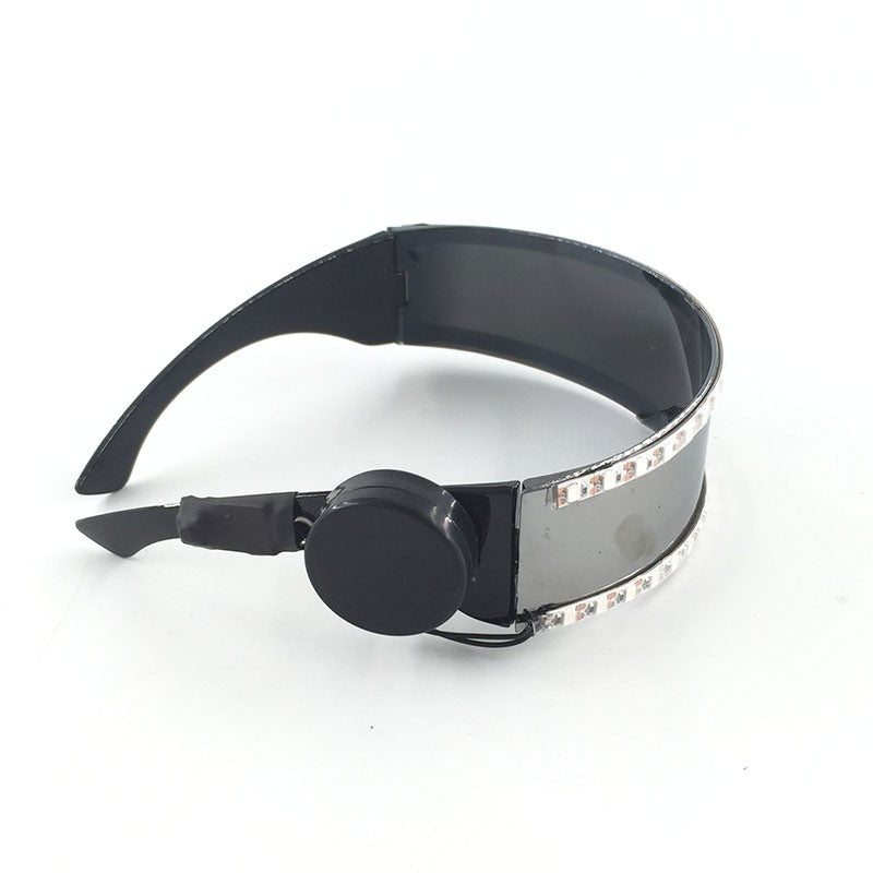 Led Glasses NightClub Masquerade Concert Club Neon Accessories Cool Vogue Flashing LED Futuristic Glasses Men Metal Cool Glasses