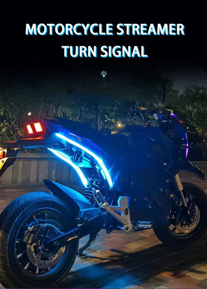 2 Peças Luzes de Seta para Moto LED Luz Diurna Luz Traseira DRL Faixa Decorativa À Prova d'Água Freio Luz Sequencial