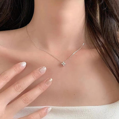 LGKGL Colar de Prata Esterlina 925 Banhado a Ouro 18K com Zircônias Brilhantes em Formato de Flor para Mulheres e Meninas Joias Exquisitas para Festas Presentes