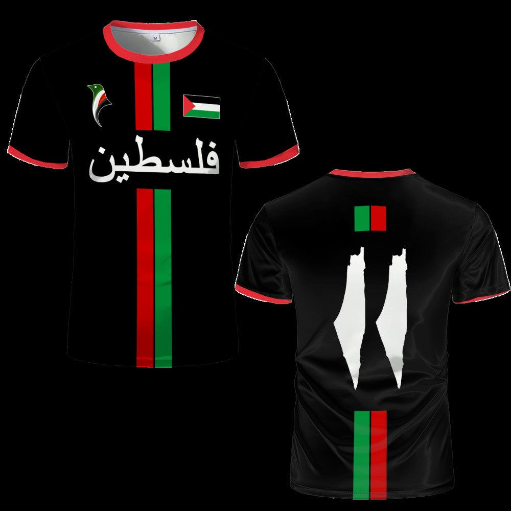 Palestine Football T Shirts Summer Fashion Short Sleeve Palestinian Flag 3D Printed T-shirts Casual O Neck Loose Mens Tops Tees