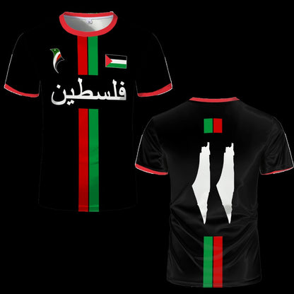Palestine Football T Shirts Summer Fashion Short Sleeve Palestinian Flag 3D Printed T-shirts Casual O Neck Loose Mens Tops Tees