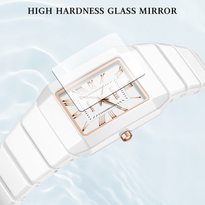 LIGE 2026 Women's Watch ceramic fashion quartz wristwatch elegant waterproof vintage watches ultra-thin Watch for Women reloj