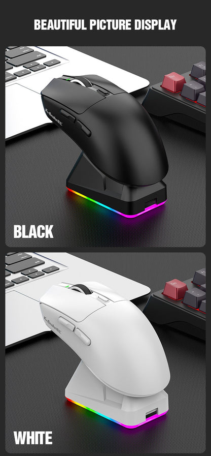 X11 PAW3311 Mouse Sem Fio Tri-Modo Mouse Bluetooth Mouse Gamer 12000 DPI RGB Base de Carregamento Magnético por Toque BT/2.4G/Com Fio