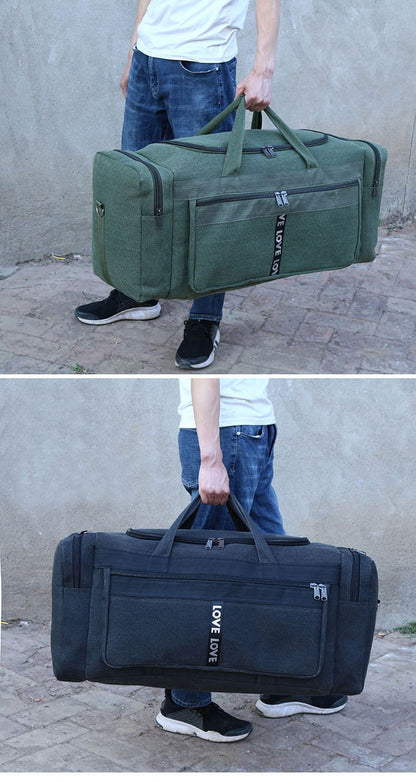 Large Canvas Travel Duffel Bag Waterproof Men's Shoulder Luggage Storage Bags Outdoor Trainning Fitness Sports Handbag XA927D