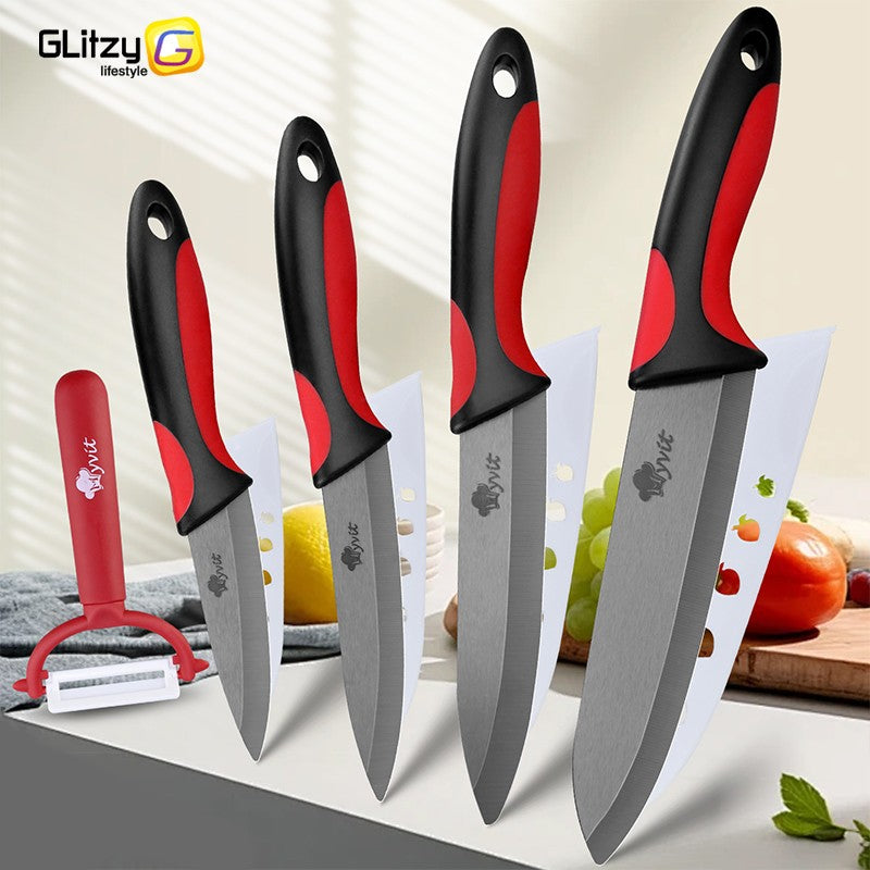 Faca de Cozinha Chef Inoxidável Faca de Cerâmica para Frutas Faca Utilitária Doméstica para Fatiar Legumes Lâminas Pretas Afiadas para Cozinhar