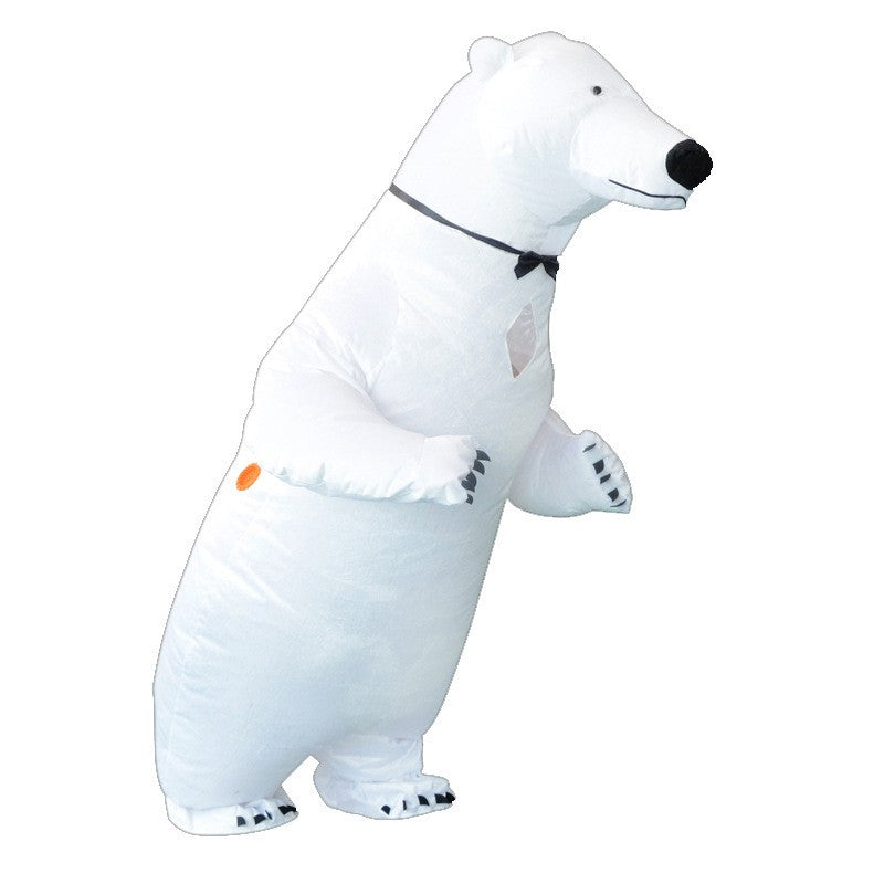 Fantasia Inflável de Urso Polar Novo Adereço de Atmosfera para Performance de Festa de Natal Roupas de Desenho Animado para Todas as Idades