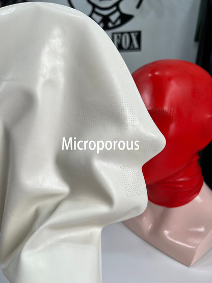 Red Microporous Rubber Stretch Hood Costume Head Mask