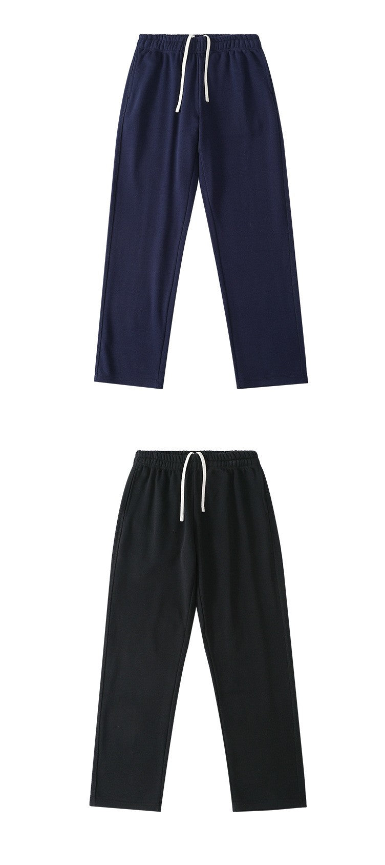 Calça de moletom reta 340G de terry, confortável, versátil, macia e suave para a pele, resistente a rugas e durável