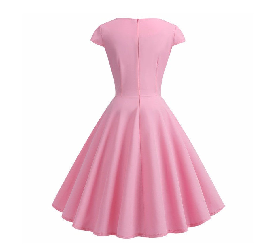 Summer Dress Women Hepburn Vintage Rockabilly Pin Up Dress Robe Femme Casual Ret